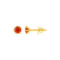22K Gold Orange Stud Earrings
