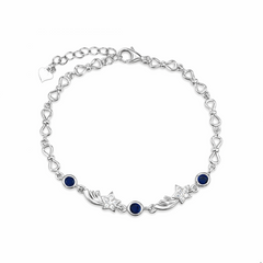 Silver Blue Star Charm Bracelet