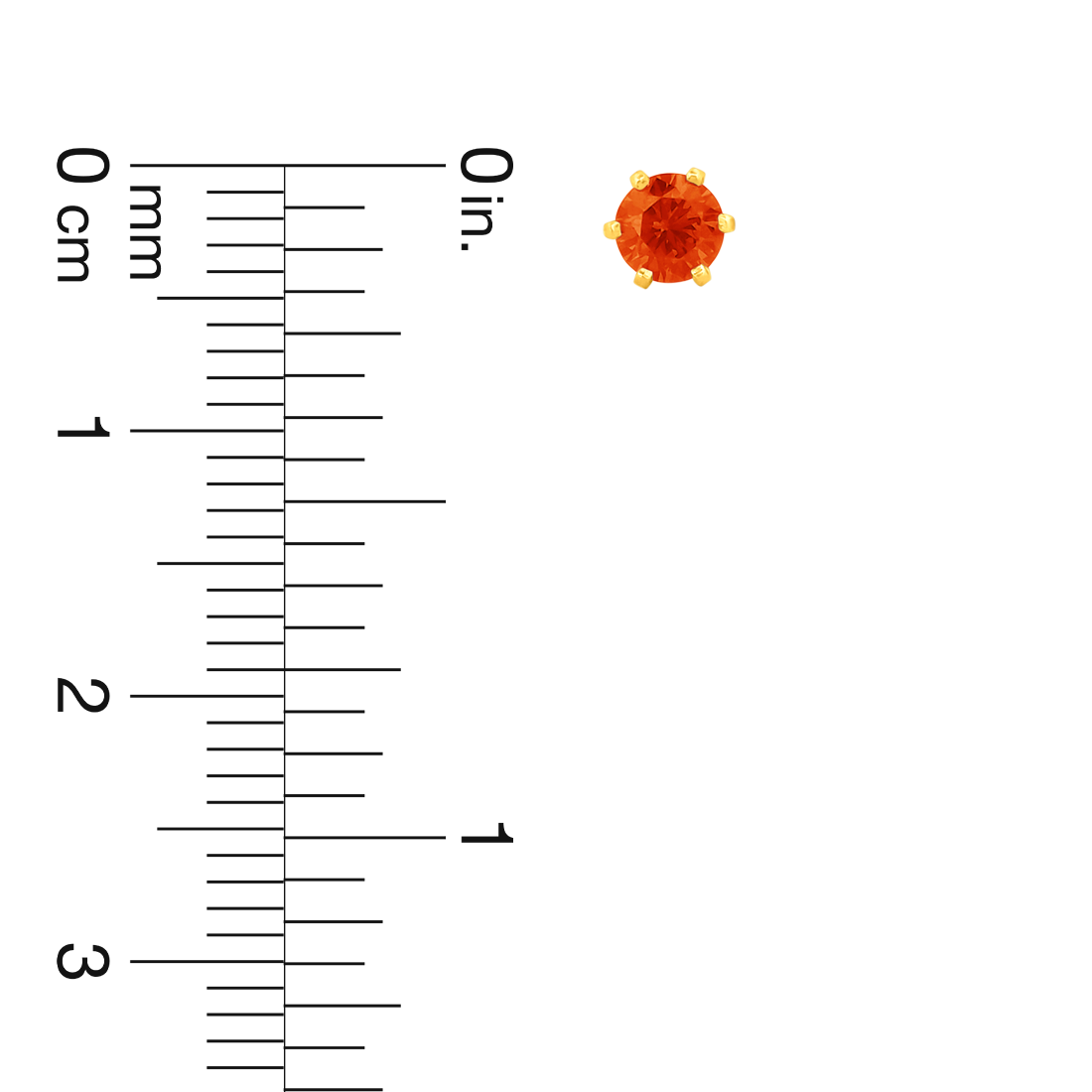 22K Gold Orange Stud Earrings