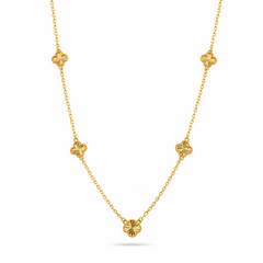 22k Gold Five Clover Necklace