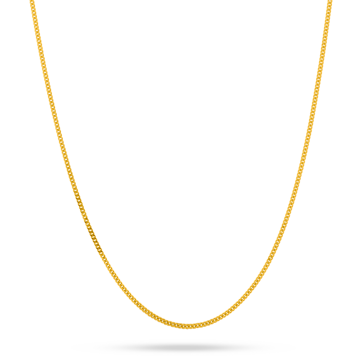 22K Gold Thin Curb Chain - 16"