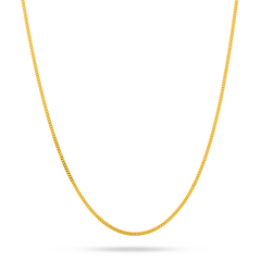 22K Gold Thin Curb Chain - 16"