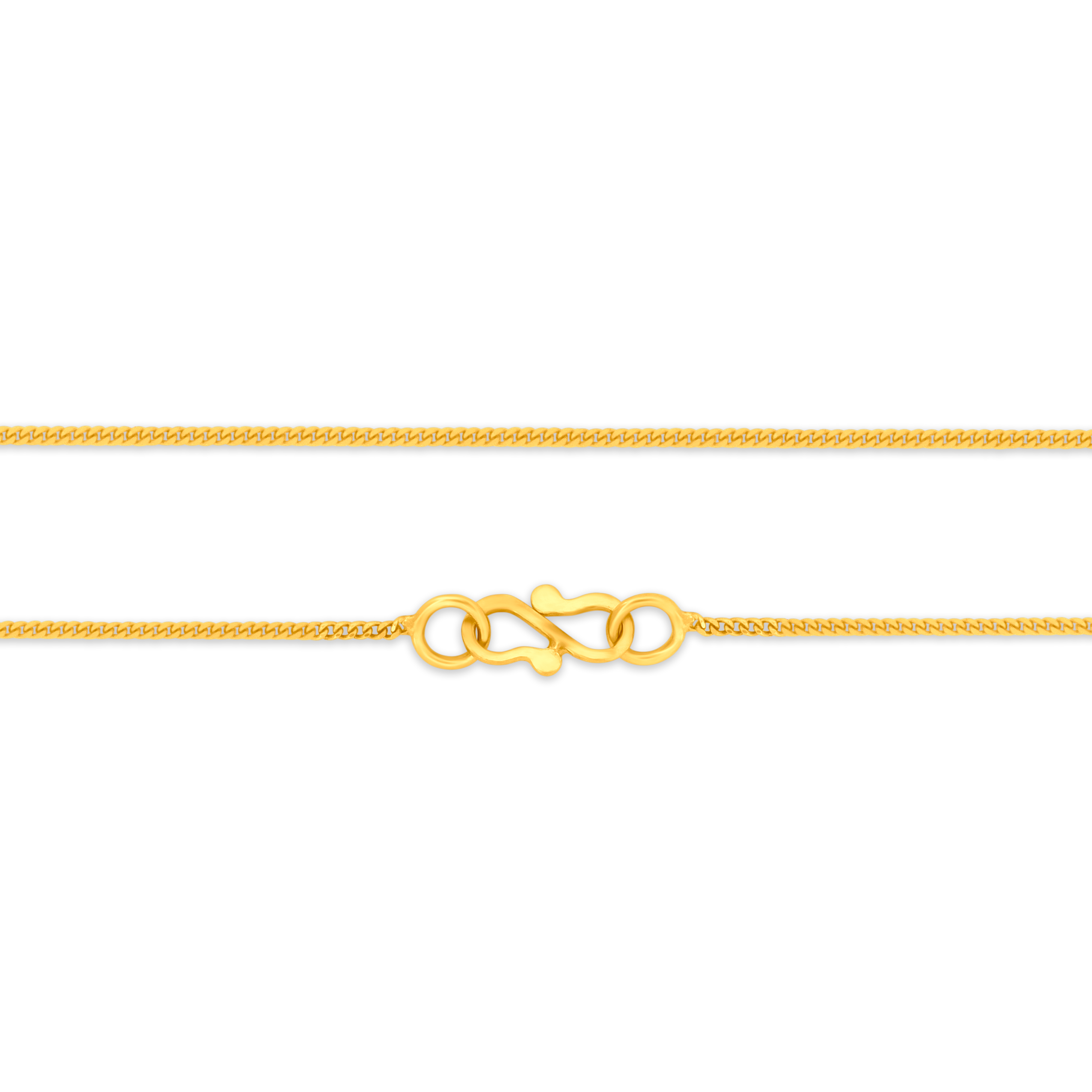 22K Gold Thin Curb Chain - 16"