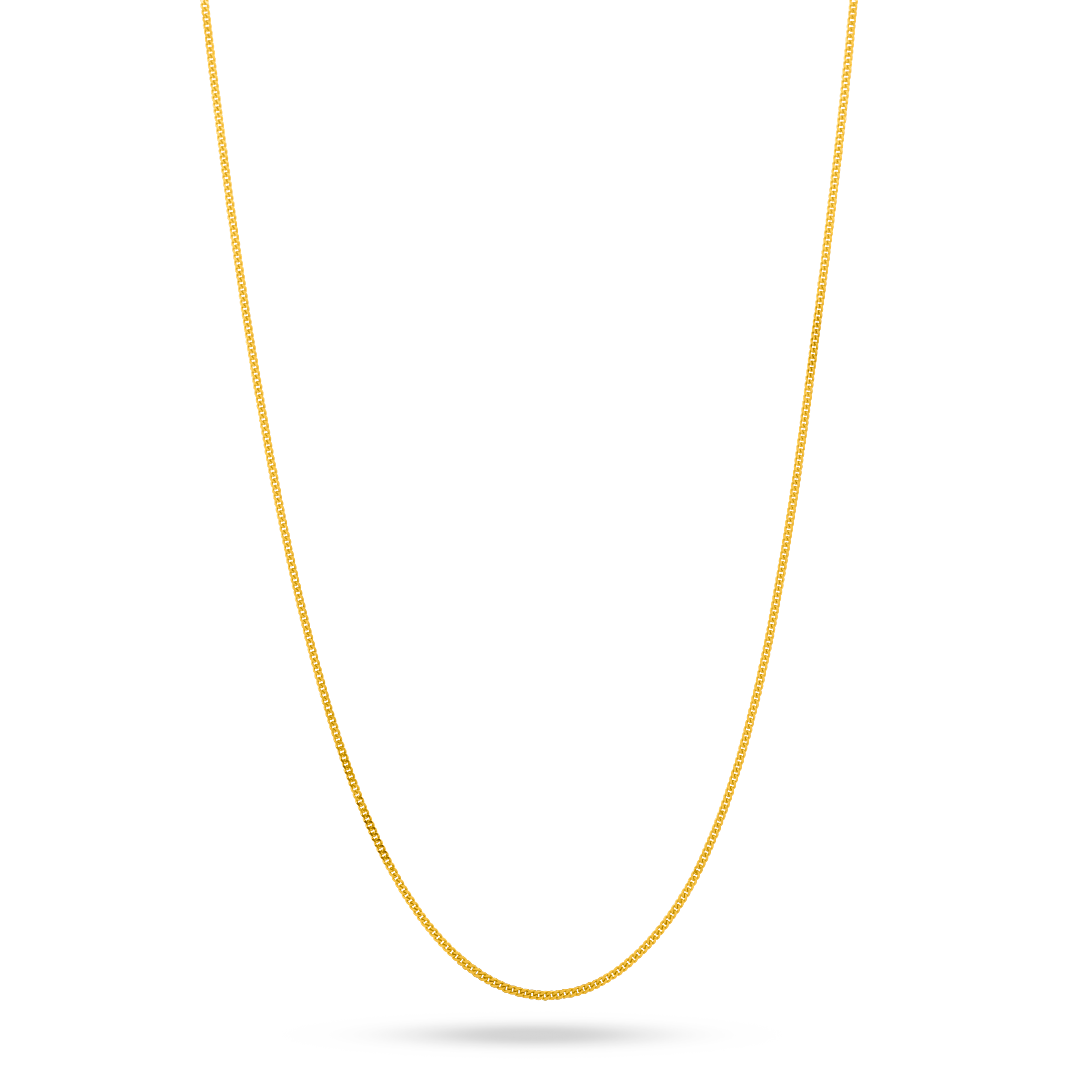 22K Gold Thin Curb Chain - 16"