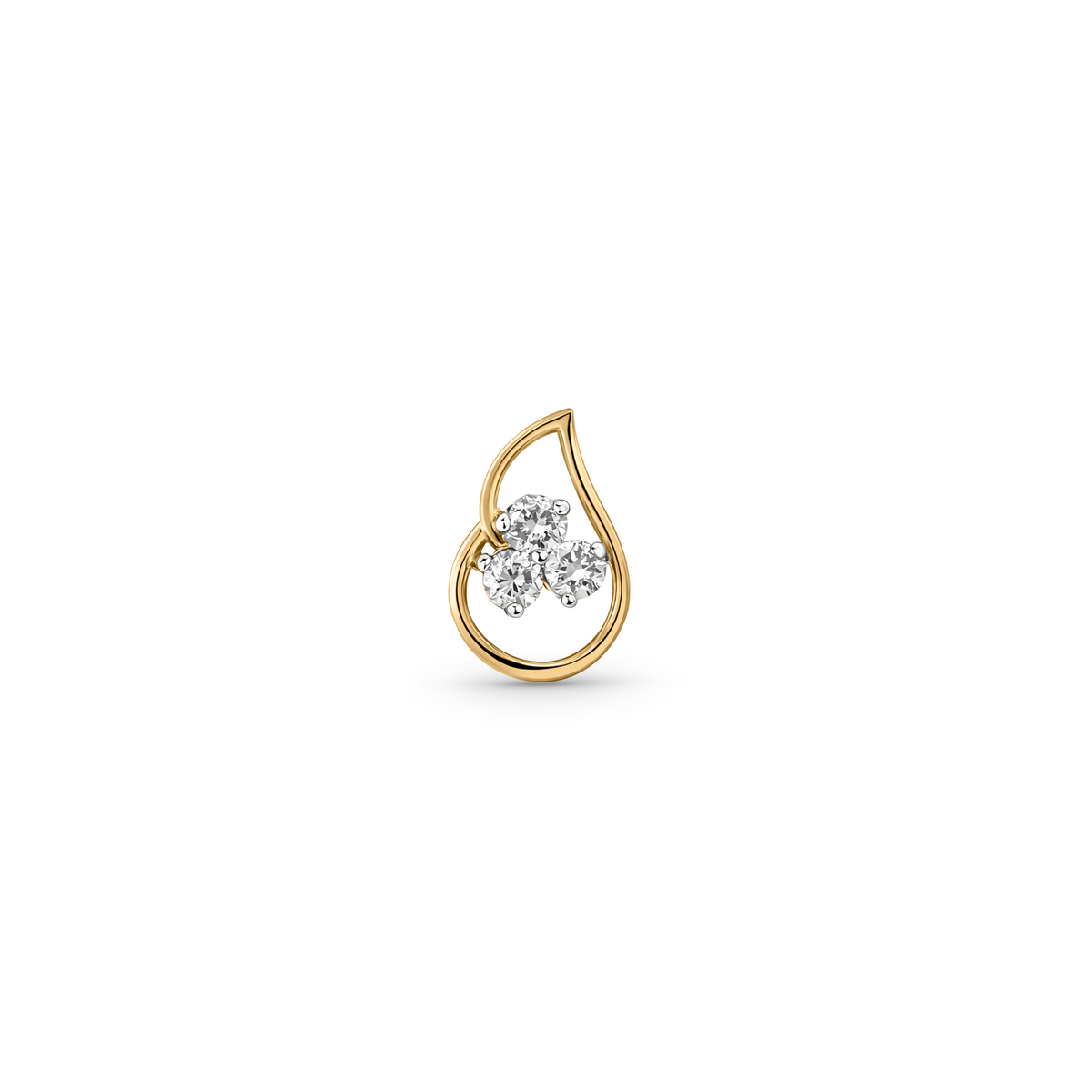 18K Gold Pear Drop Diamond Nose Pin