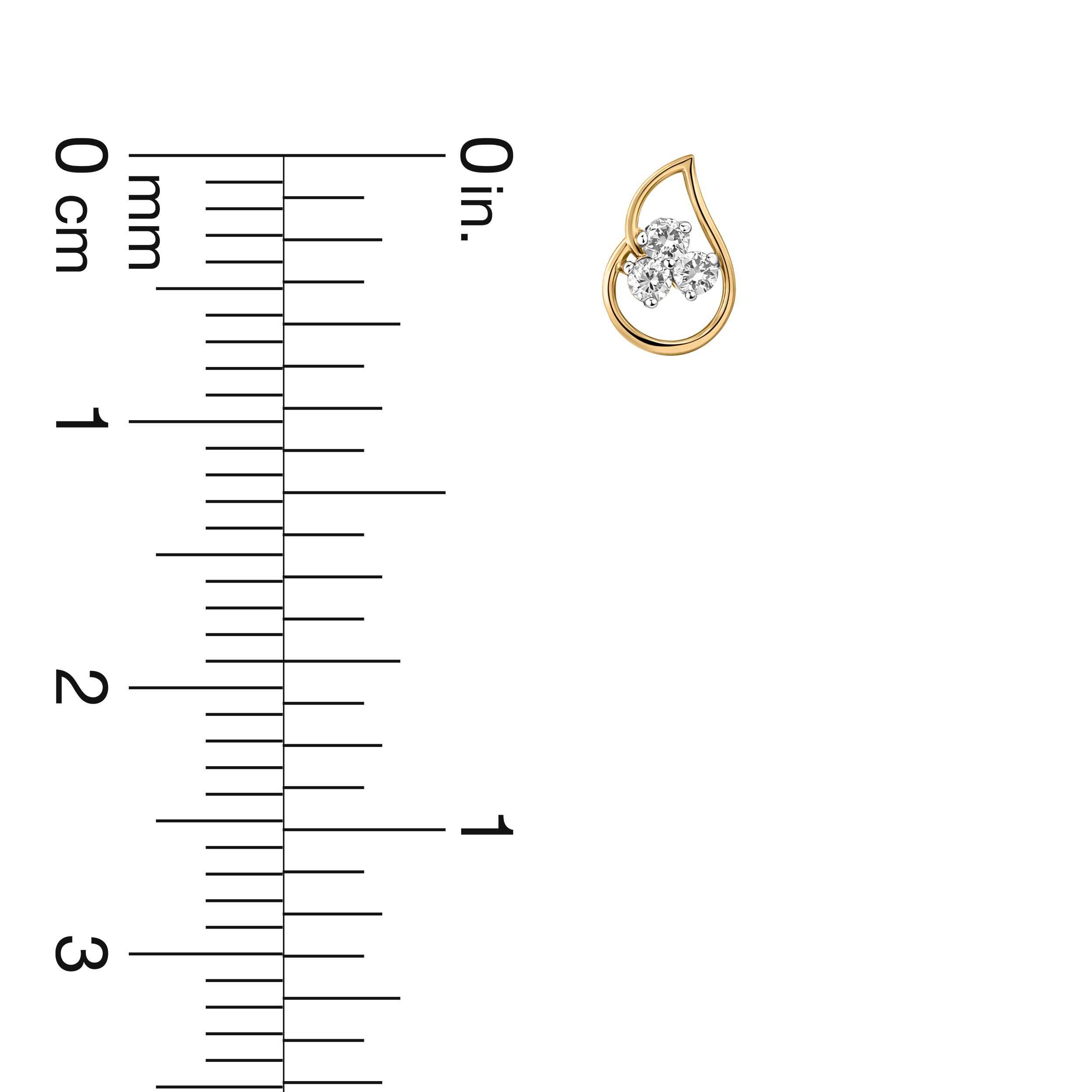 18K Gold Pear Drop Diamond Nose Pin