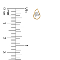 18K Gold Pear Drop Diamond Nose Pin