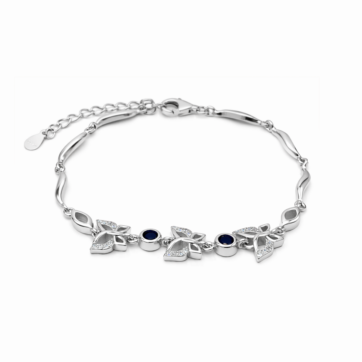 Silver Blue Butterfly Bracelet