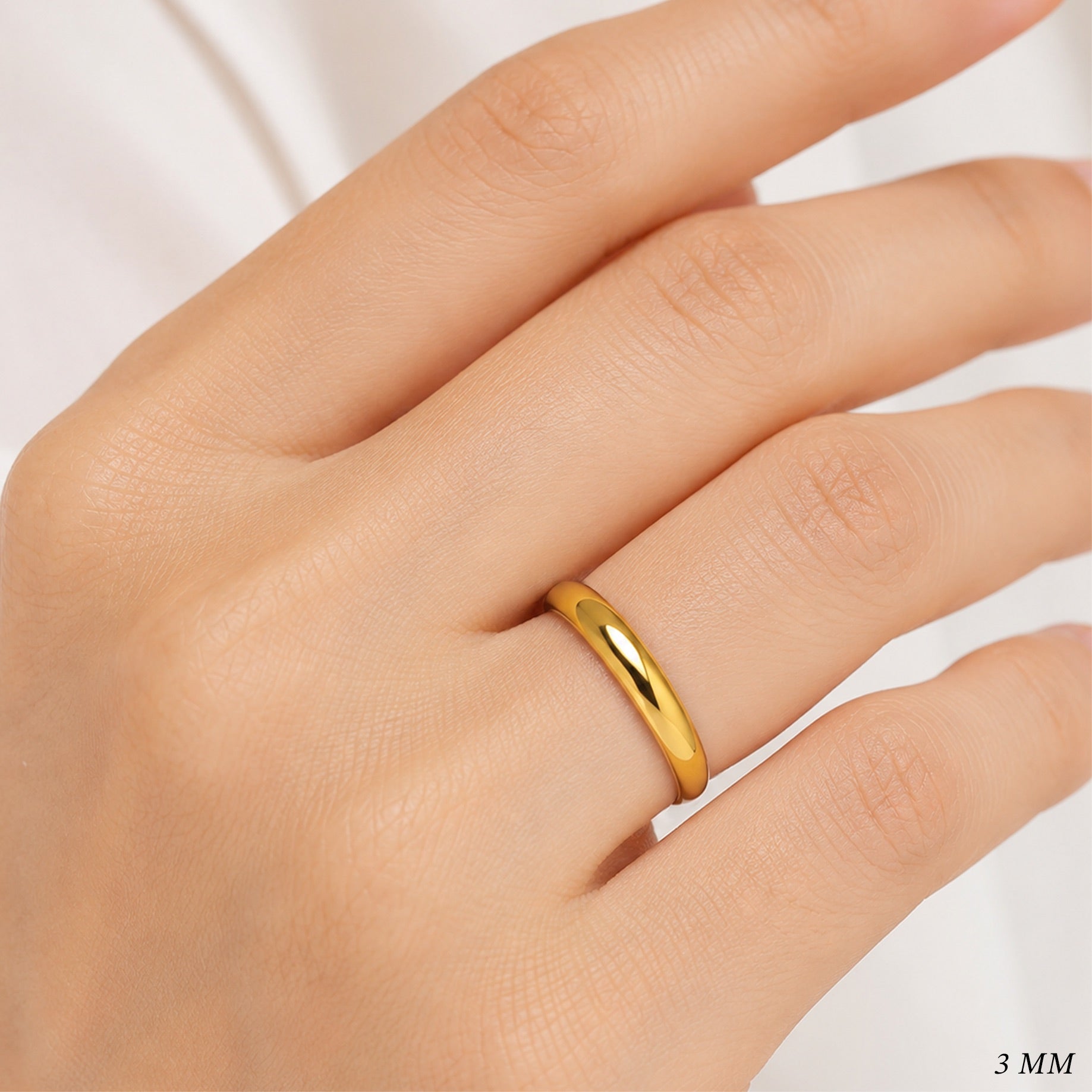 22K Gold Dome Wedding Band