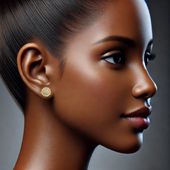 22K Gold Floral Stud Earrings
