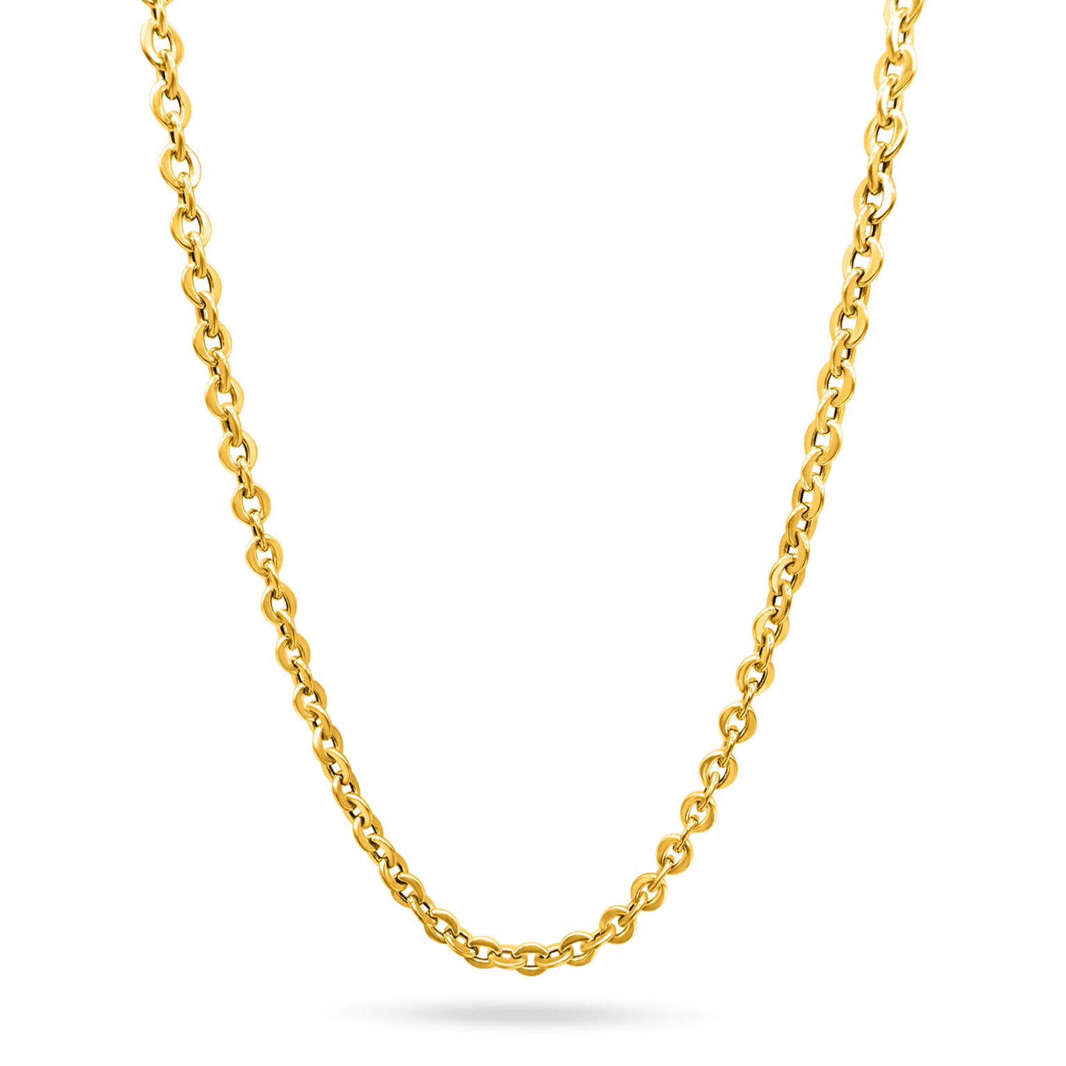 18K Gold Rolo Link Chain - 21.5"