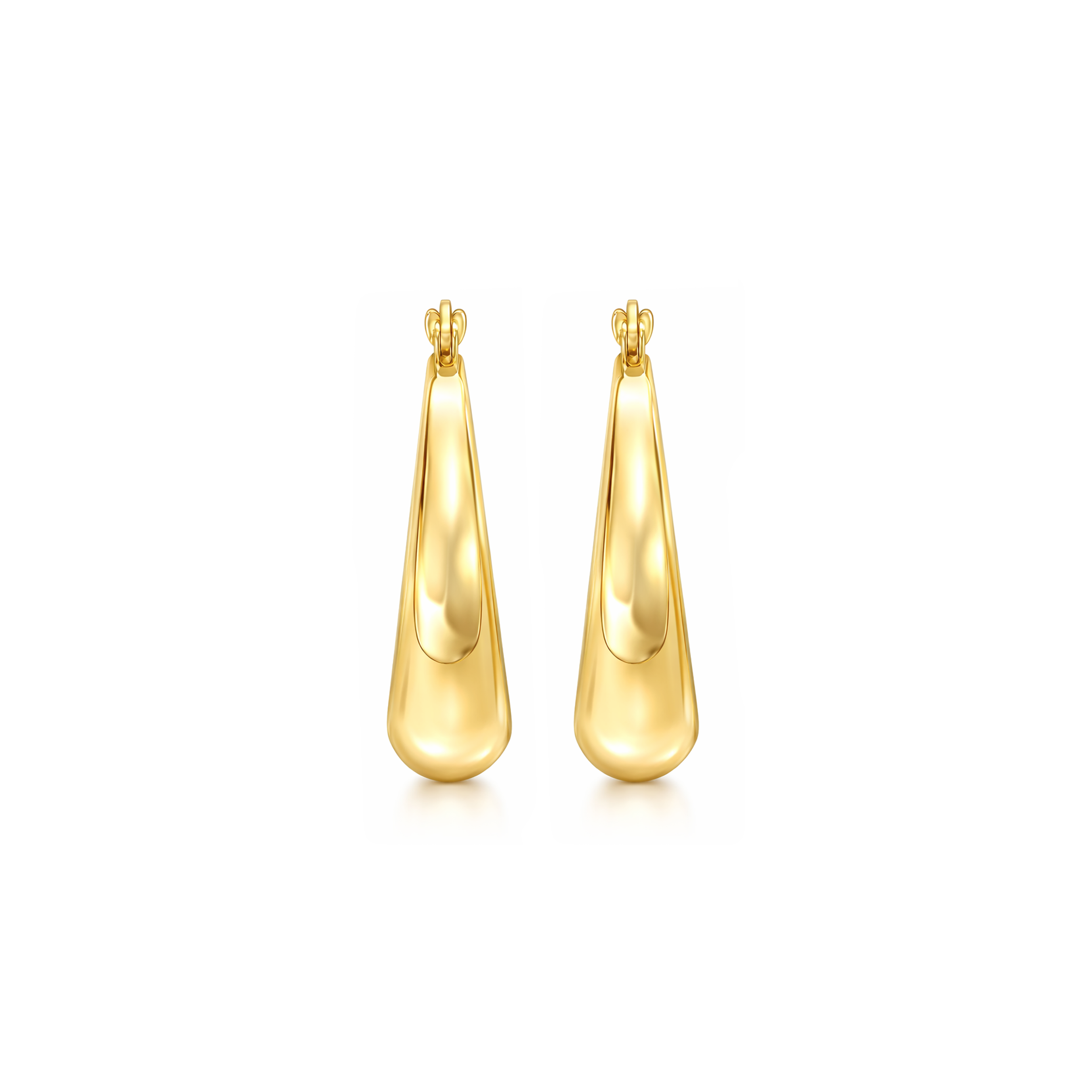 14K Gold Sleek Curve Hoops
