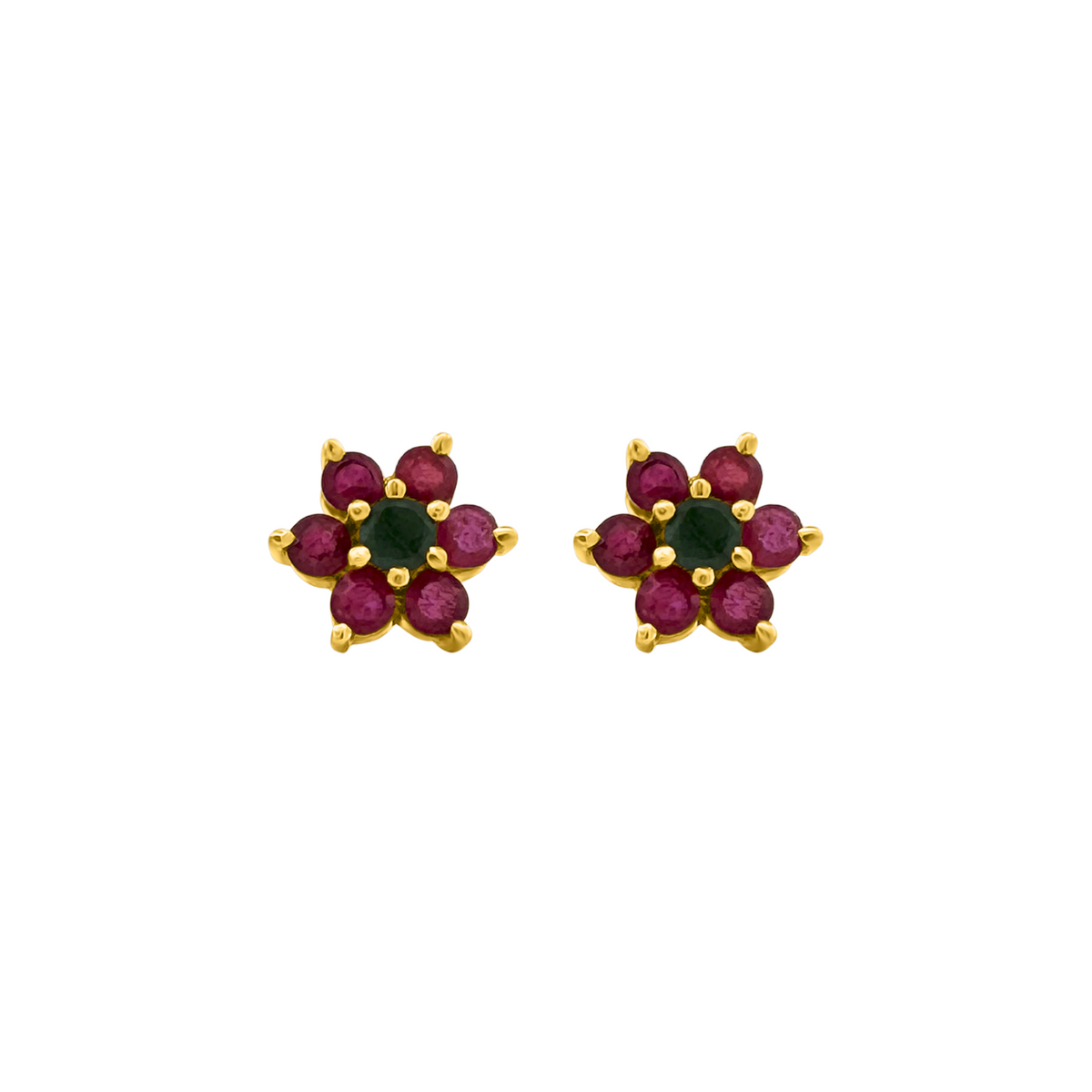 22K Gold Rose Earrings