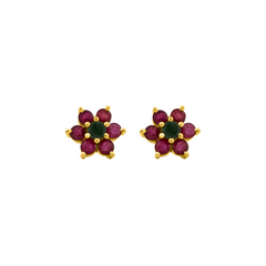22K Gold Rose Earrings