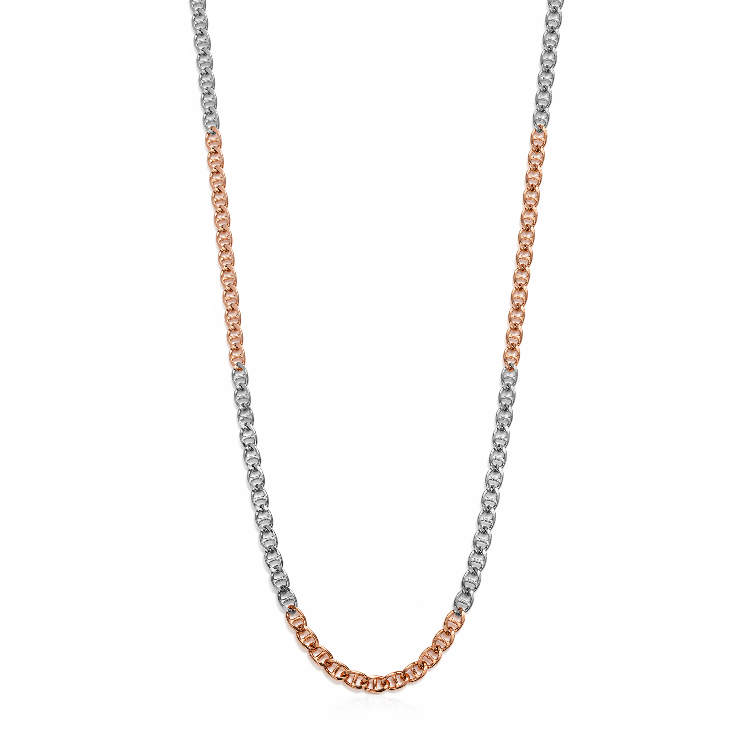 925 Silver Two-Tone Curb Link Chain - 20"