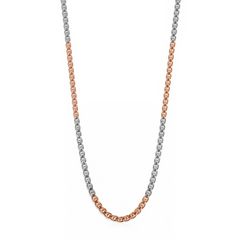 925 Silver Two-Tone Curb Link Chain - 20"