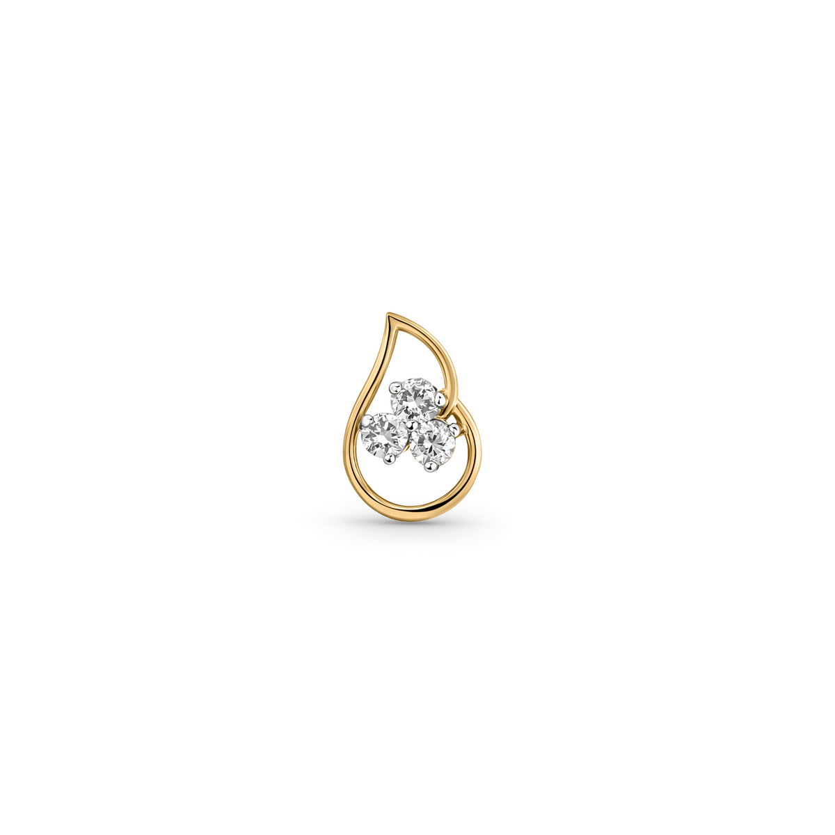 18K Gold Pear Drop Diamond Nose Pin