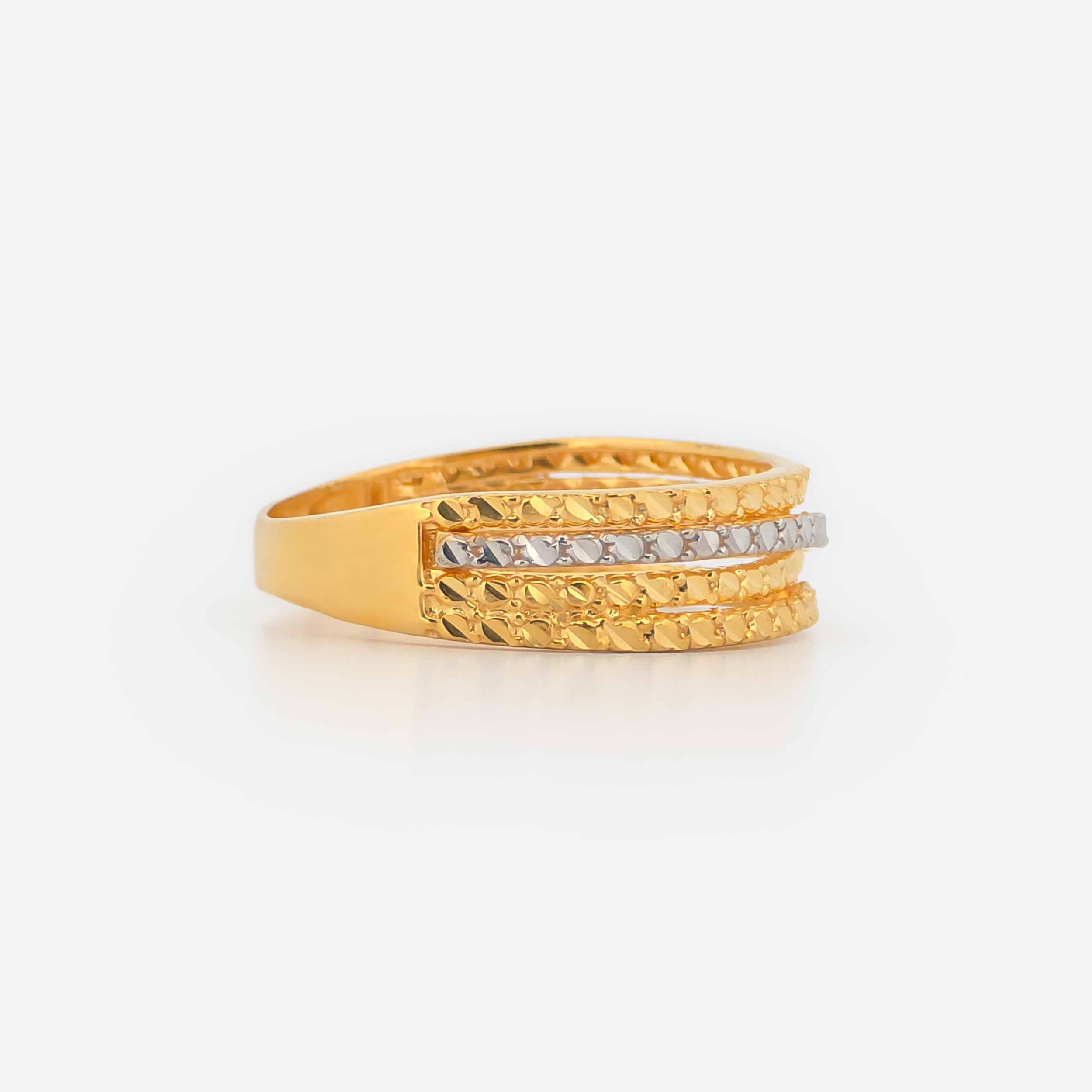 22K Gold Twisted Layer Ring