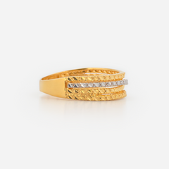 22K Gold Twisted Layer Ring