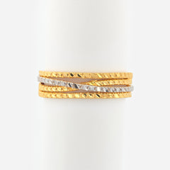 22K Gold Twisted Layer Ring