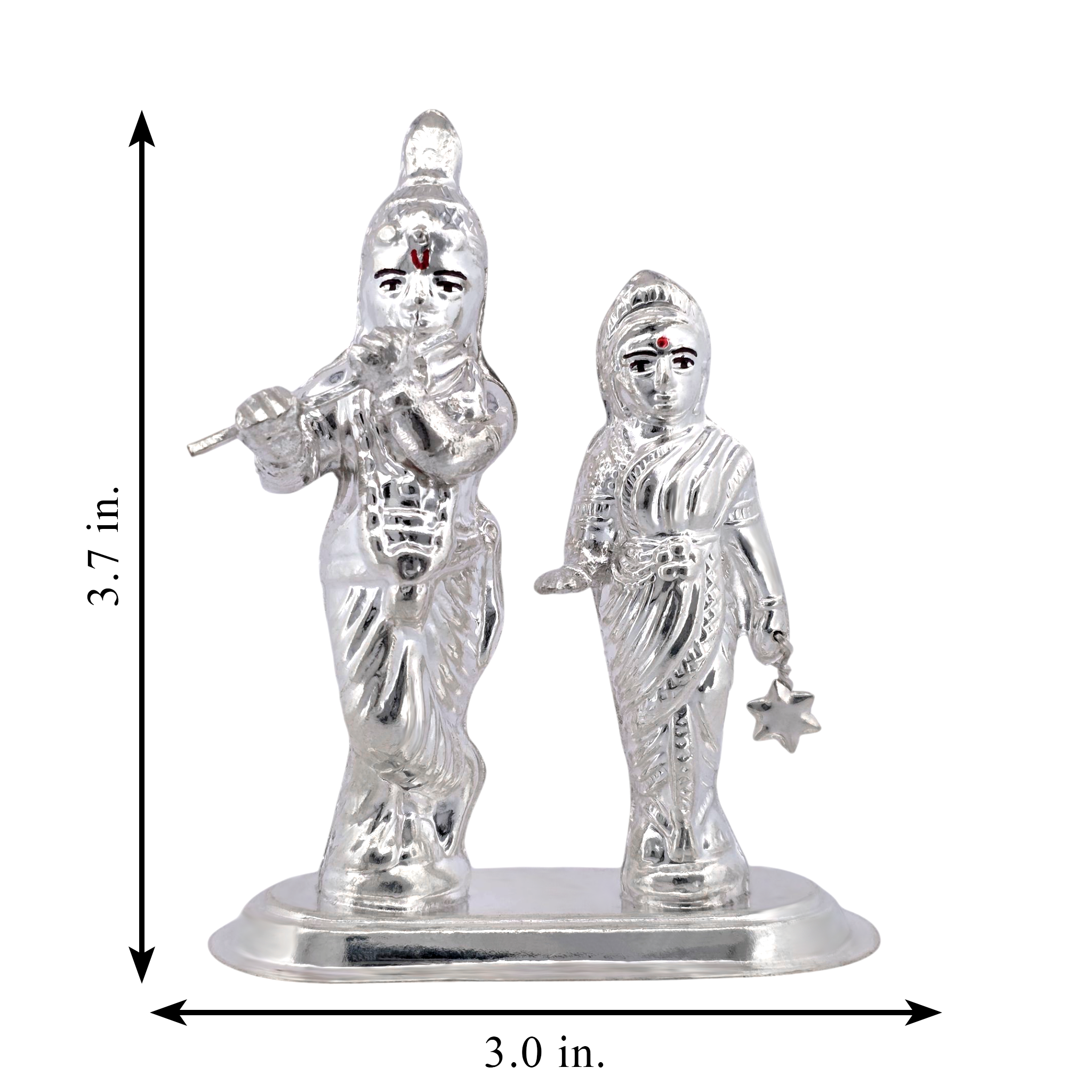 Silver Radha Krishna Idol