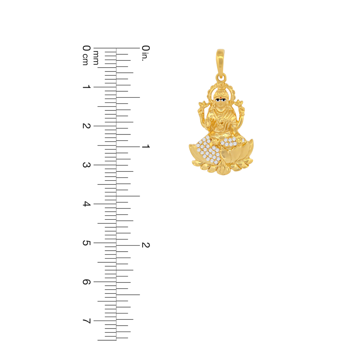 22K Gold Goddess Lakshmi Pendant
