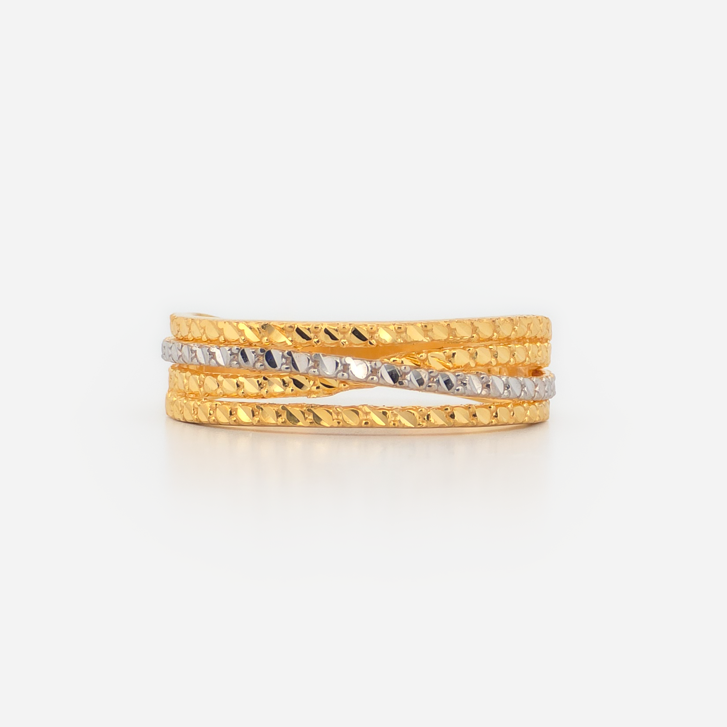22K Gold Twisted Layer Ring