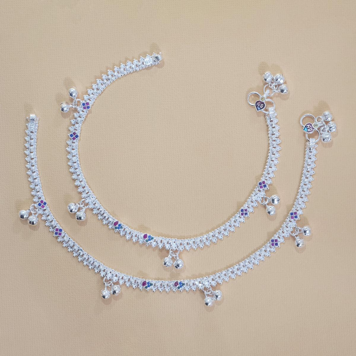 Silver Festive Drop Anklets