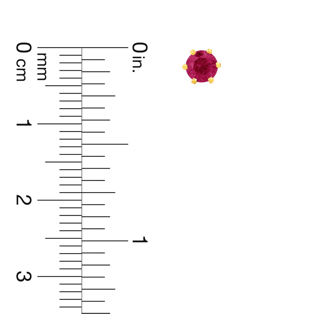 22K Gold Elegant Red Stud Earrings
