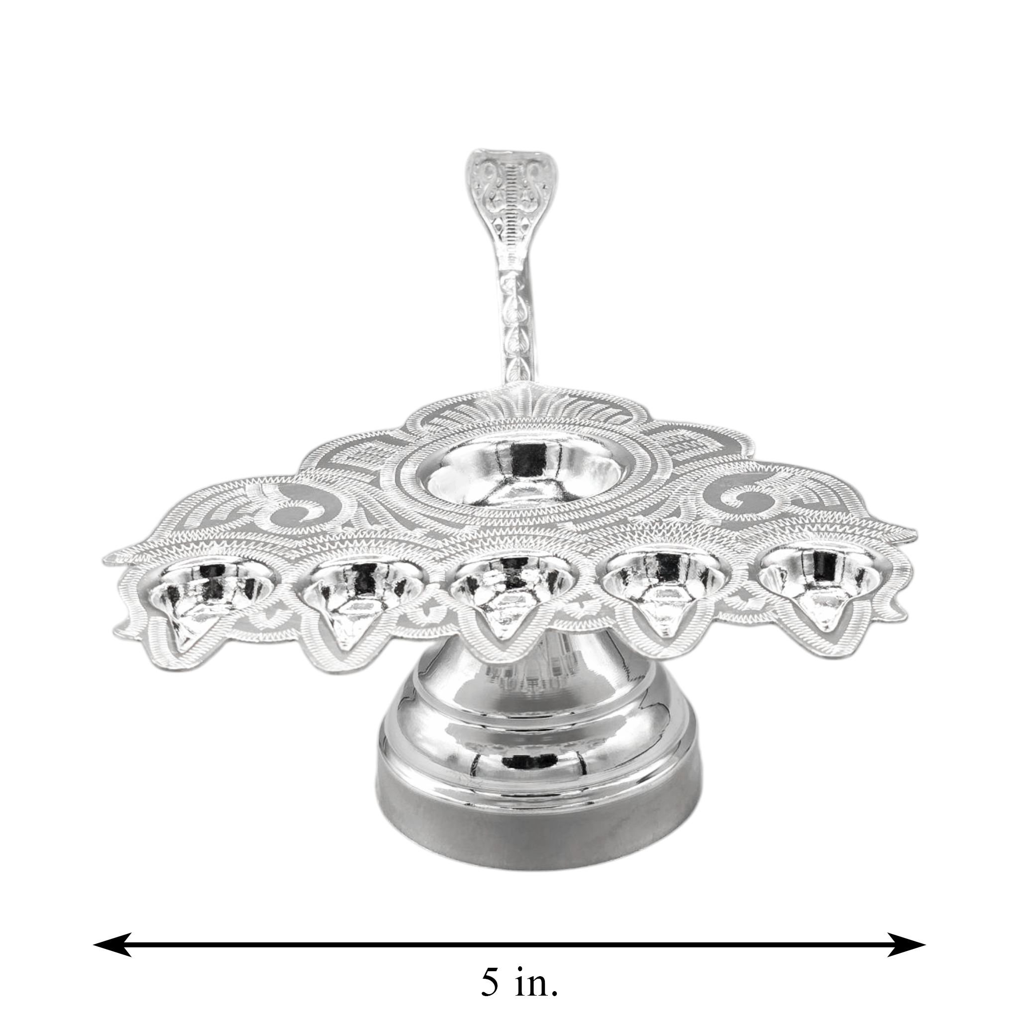 Silver Aarti Diya Stand