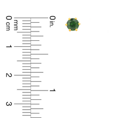 22K Gold Classic Green Stud Earrings