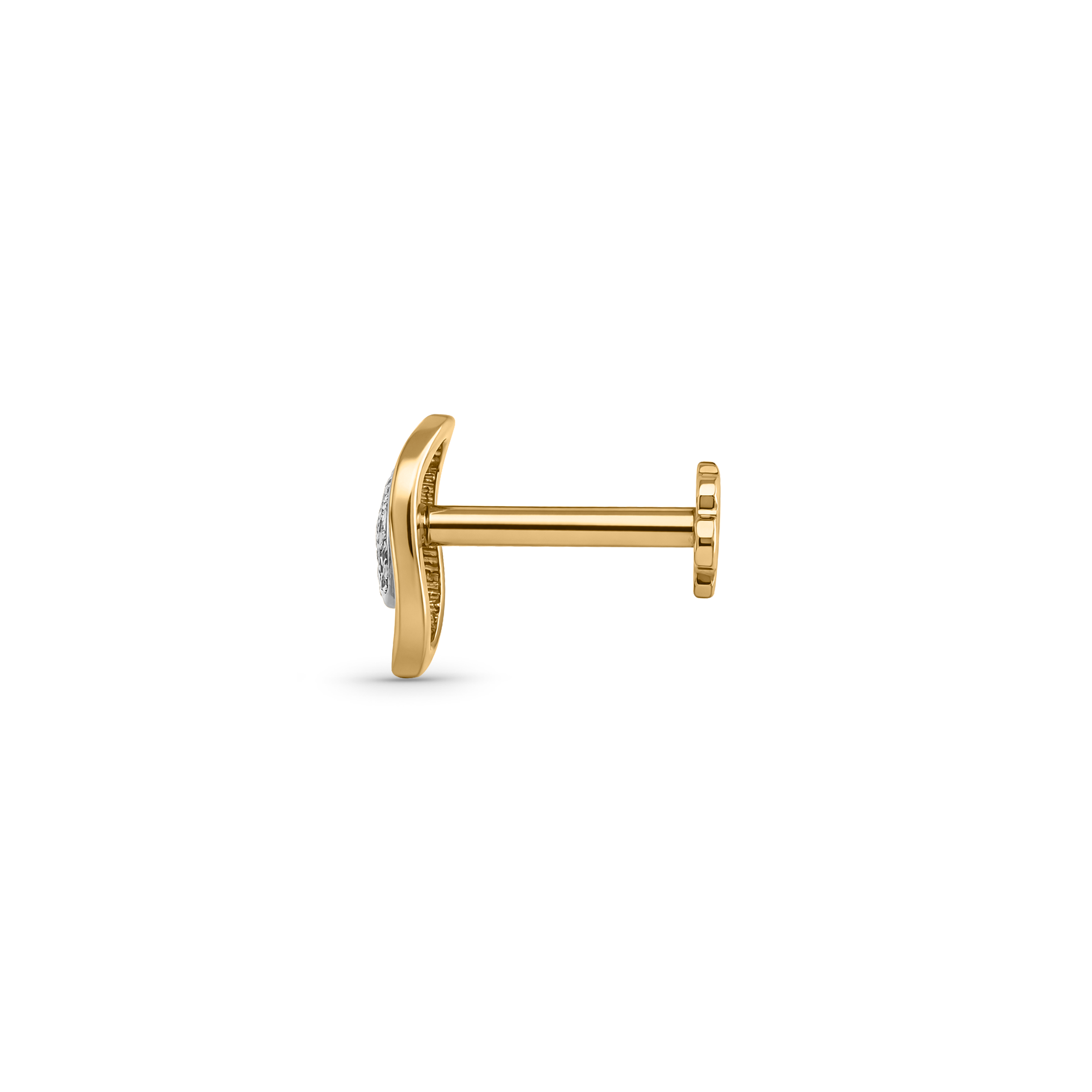 18K Gold Teardrop Halo Diamond Nose Pin