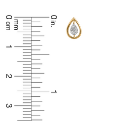 18K Gold Teardrop Halo Diamond Nose Pin