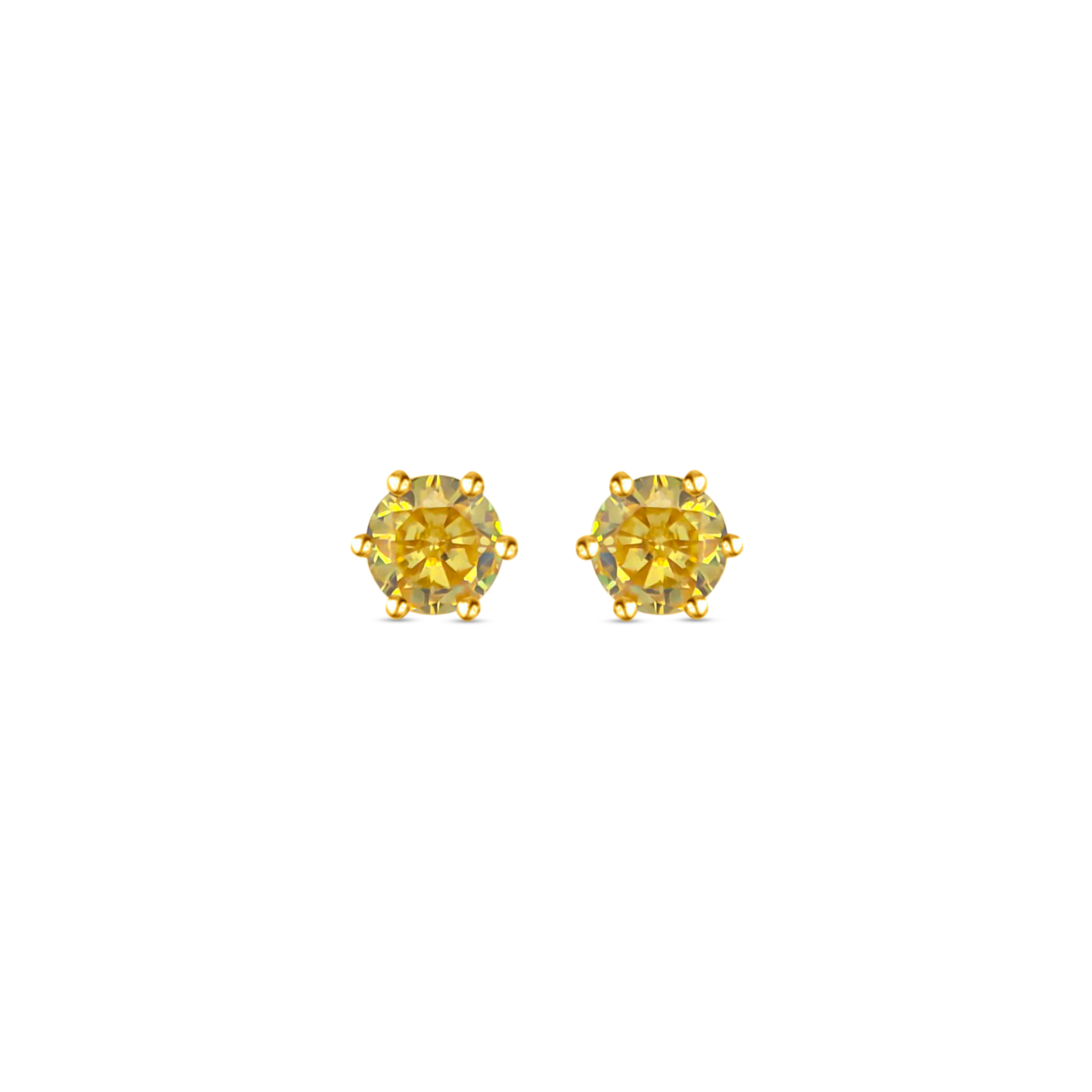 22K Gold Radiance Yellow Stud Earrings