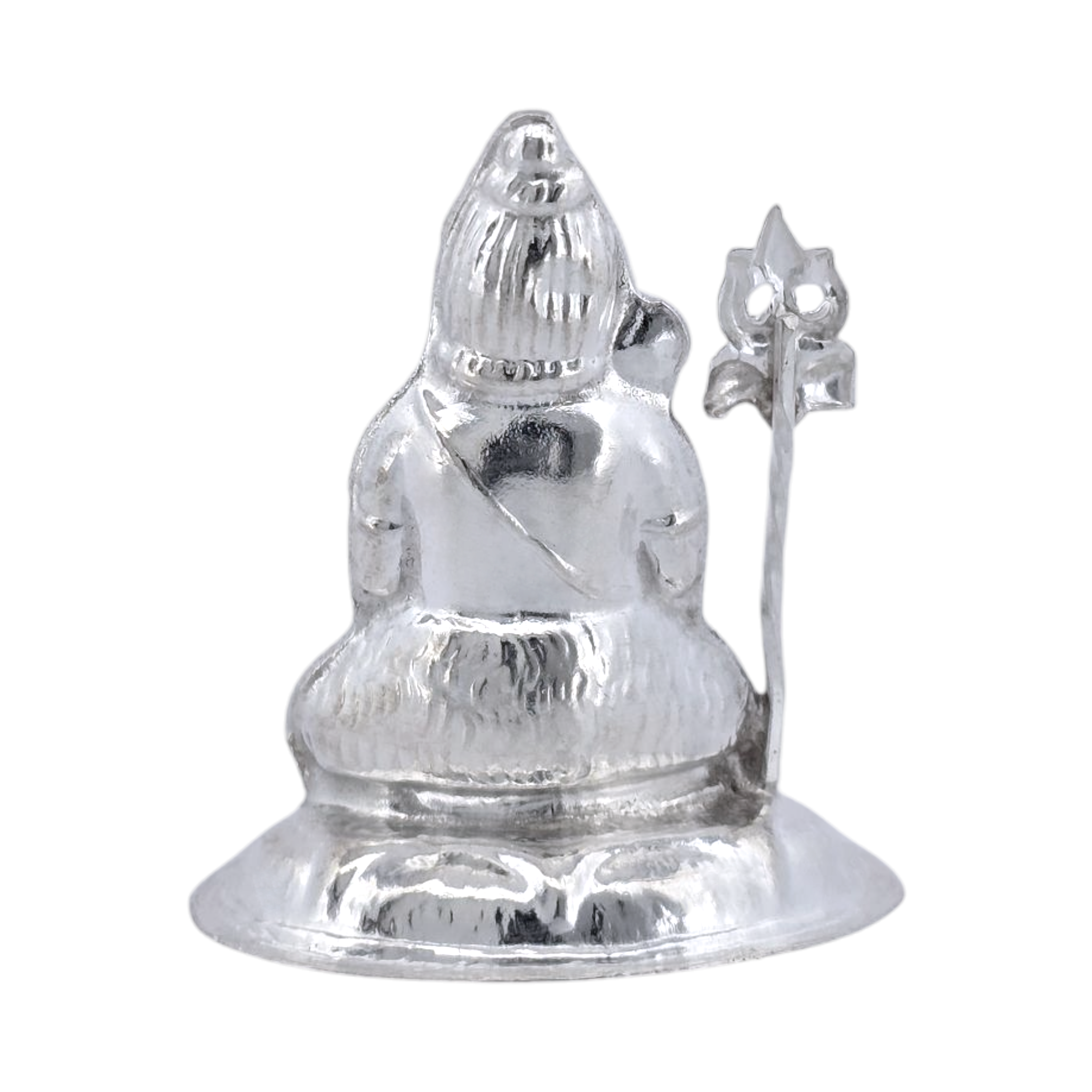 Silver Shiva with Trishul Idol