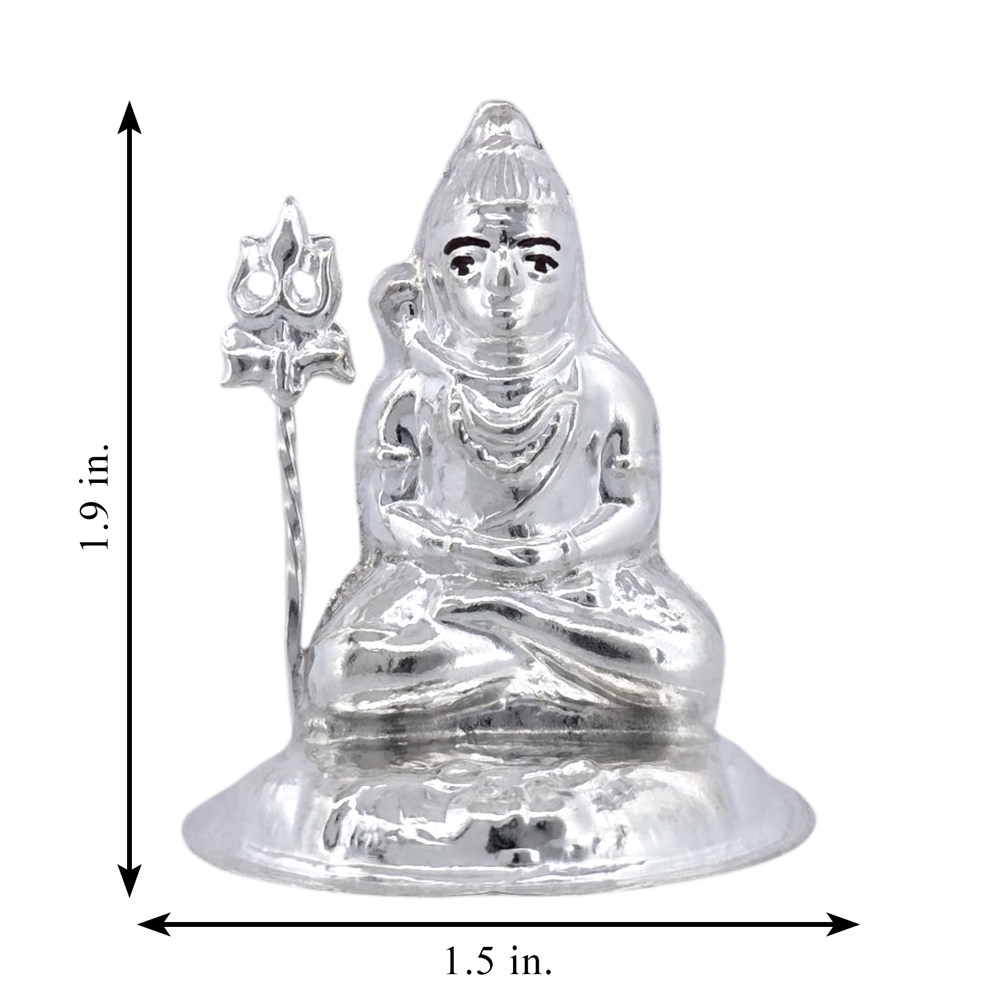 Silver Shiva with Trishul Idol