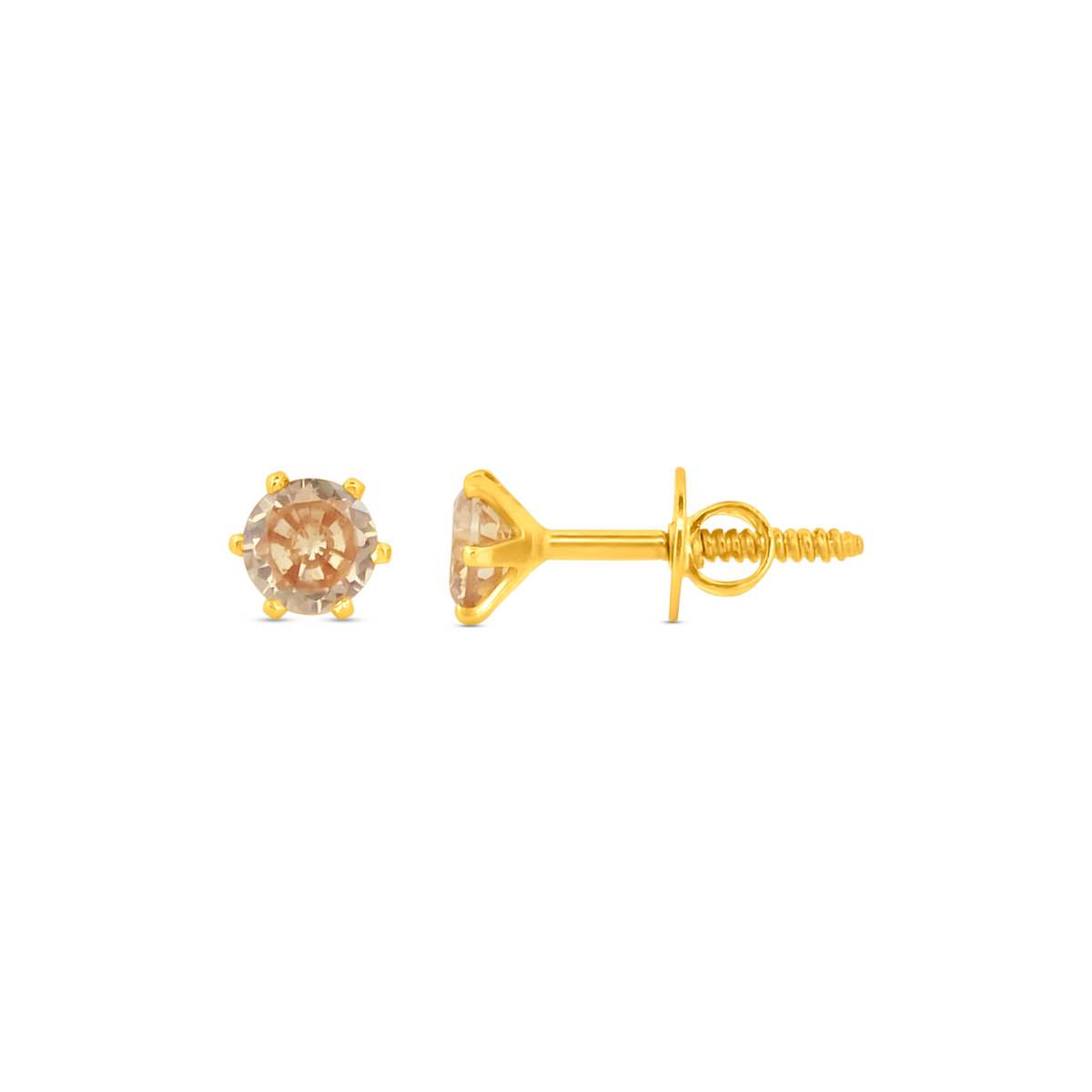 22K Gold Elegant Yellow  Stud Earrings