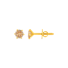 22K Gold Elegant Yellow  Stud Earrings