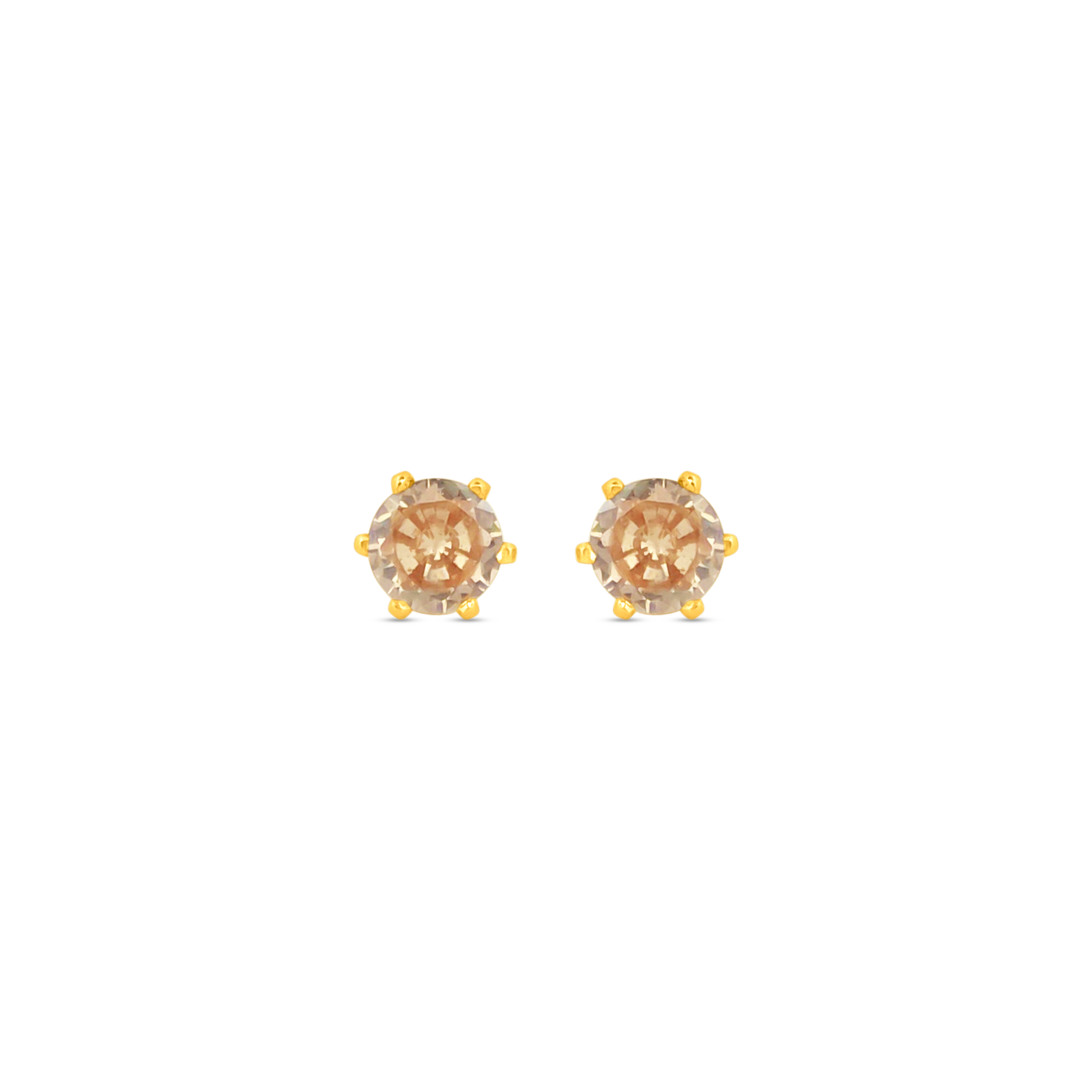 22K Gold Elegant Yellow  Stud Earrings