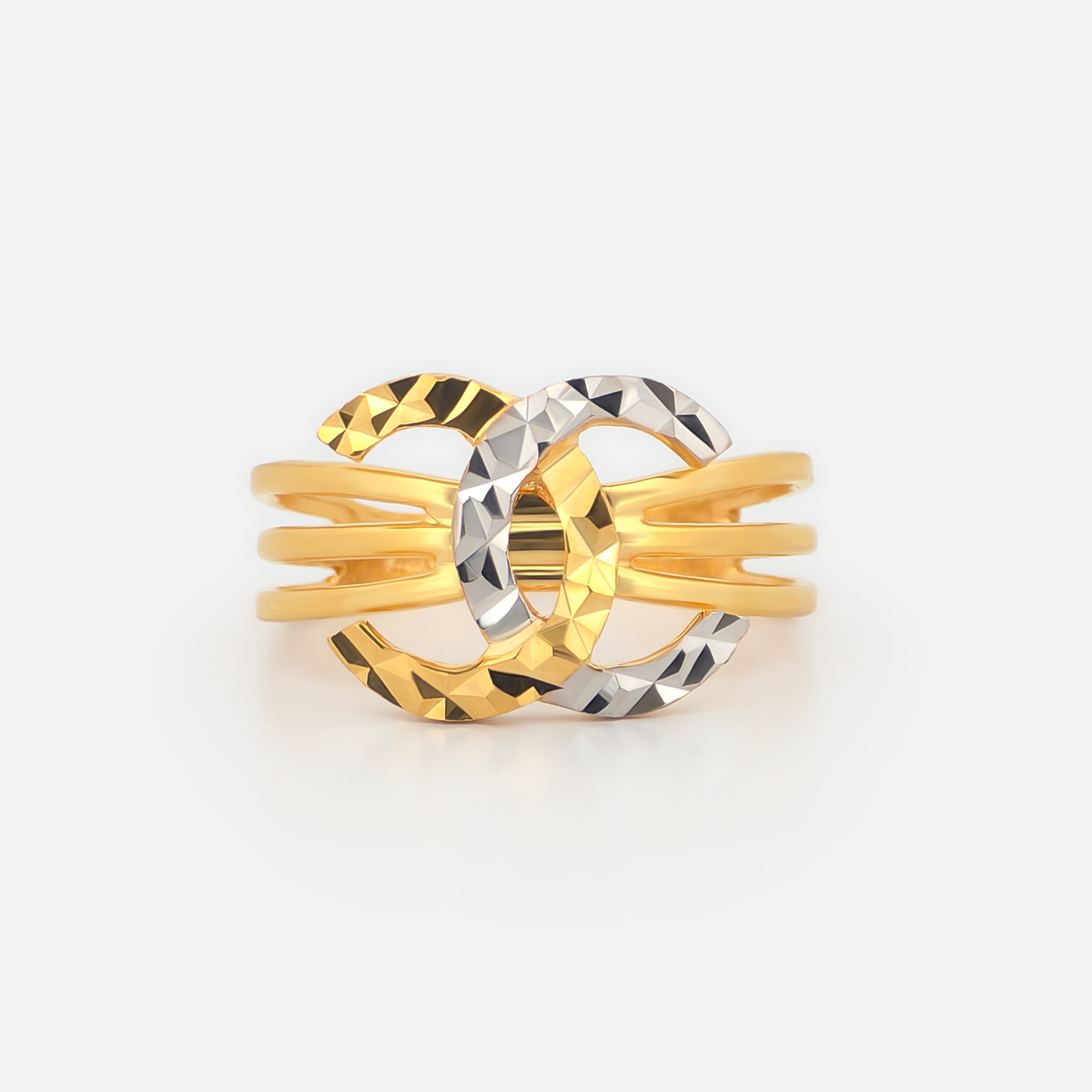 22K Gold CC Tri-Layer Ring