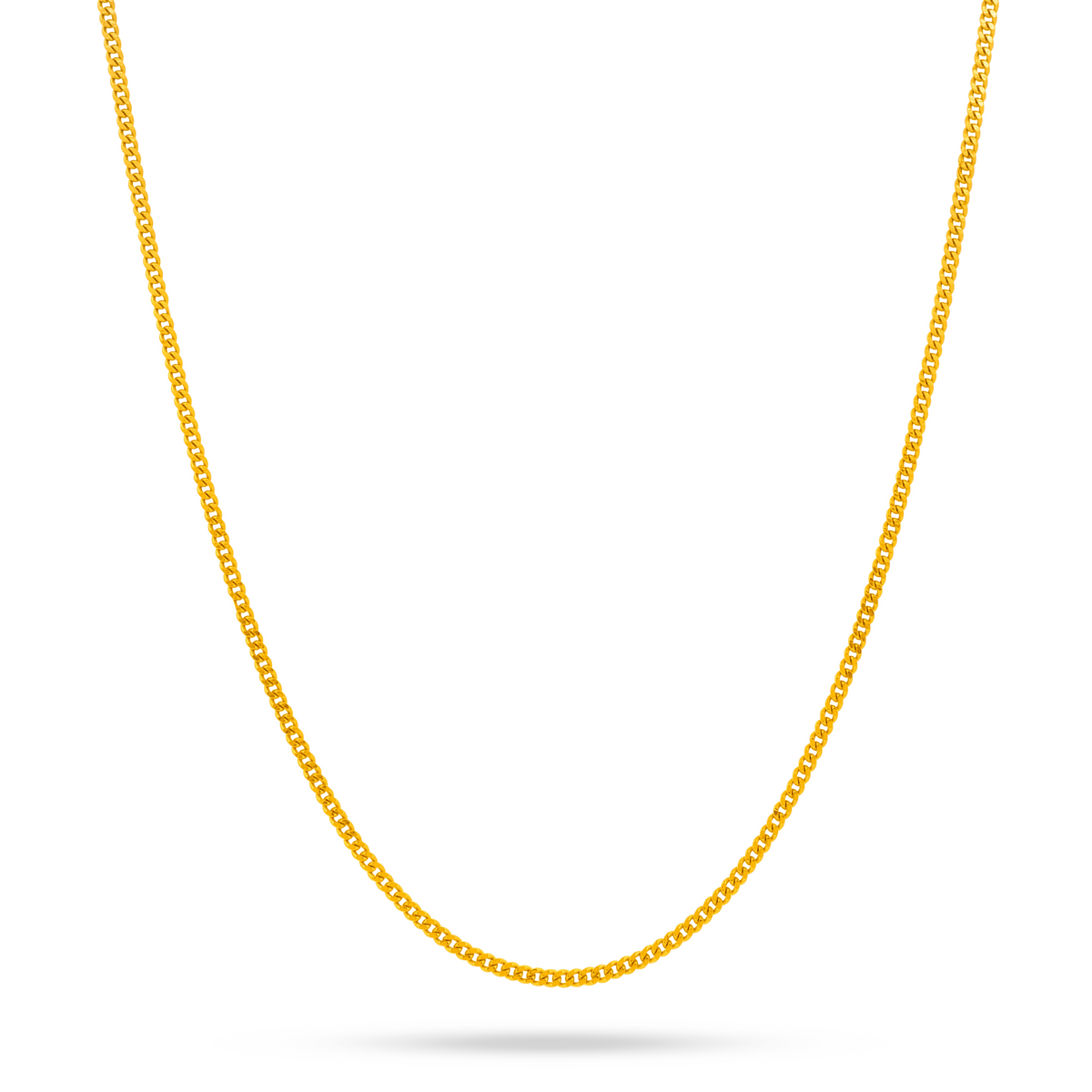 22K Gold Curb Lite Chain - 14.5"