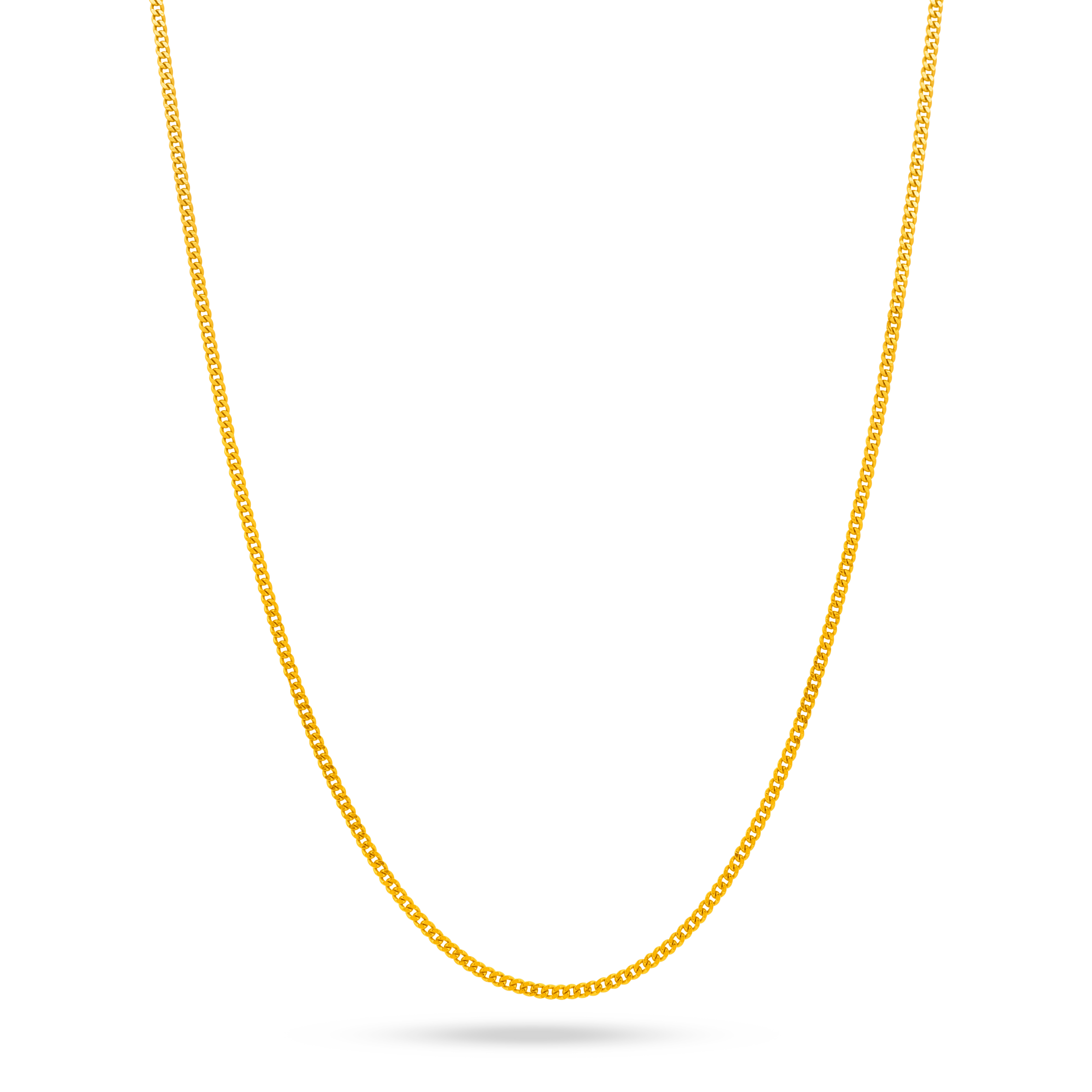 22K Gold Curb Lite Chain - 14.5"