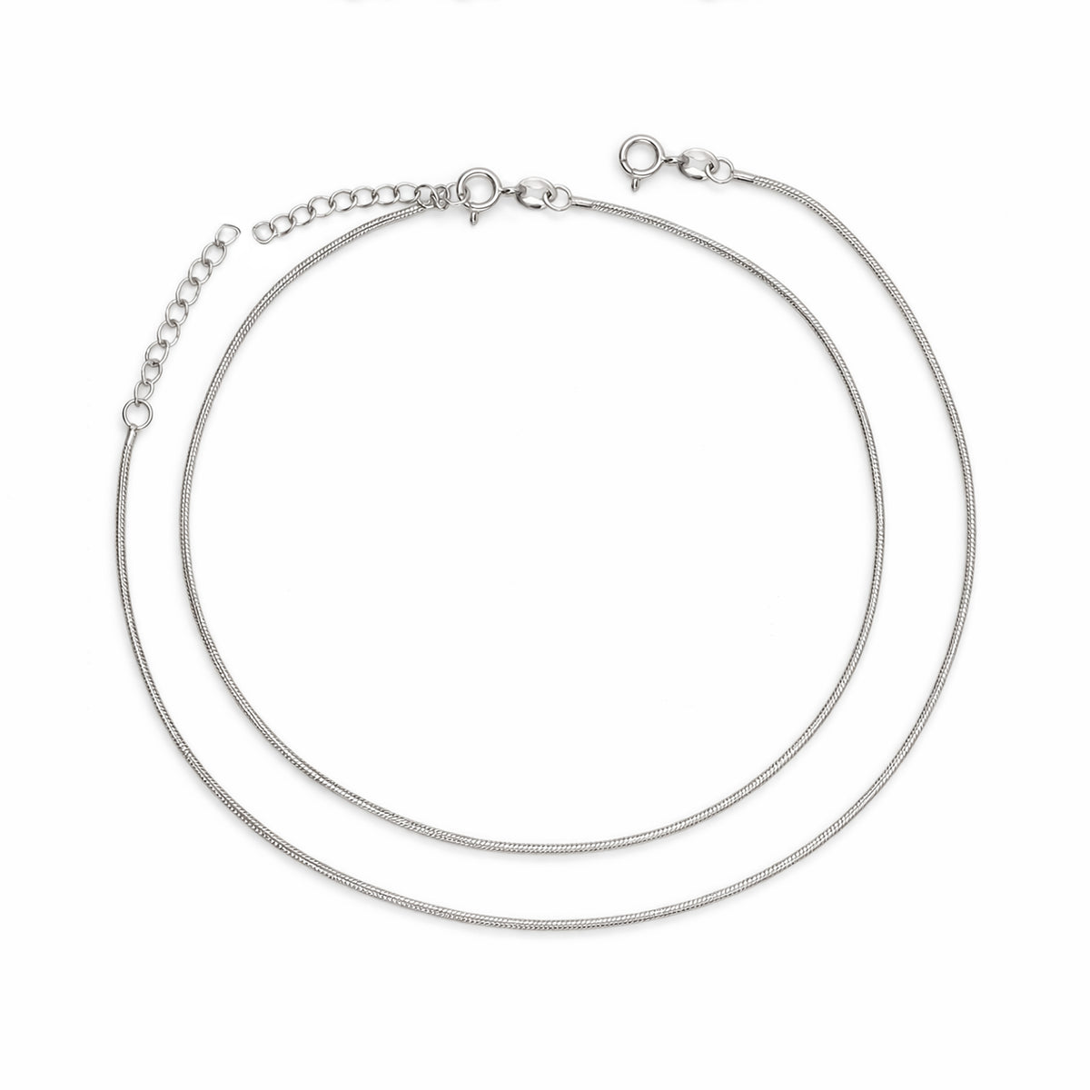 925 Silver Round Chain Anklets