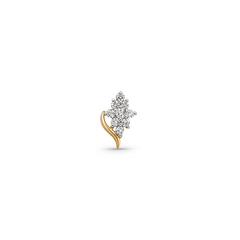 18K Gold Diamond Floral Branch Nose Pin