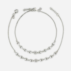 925 Silver Crystal Link Anklets