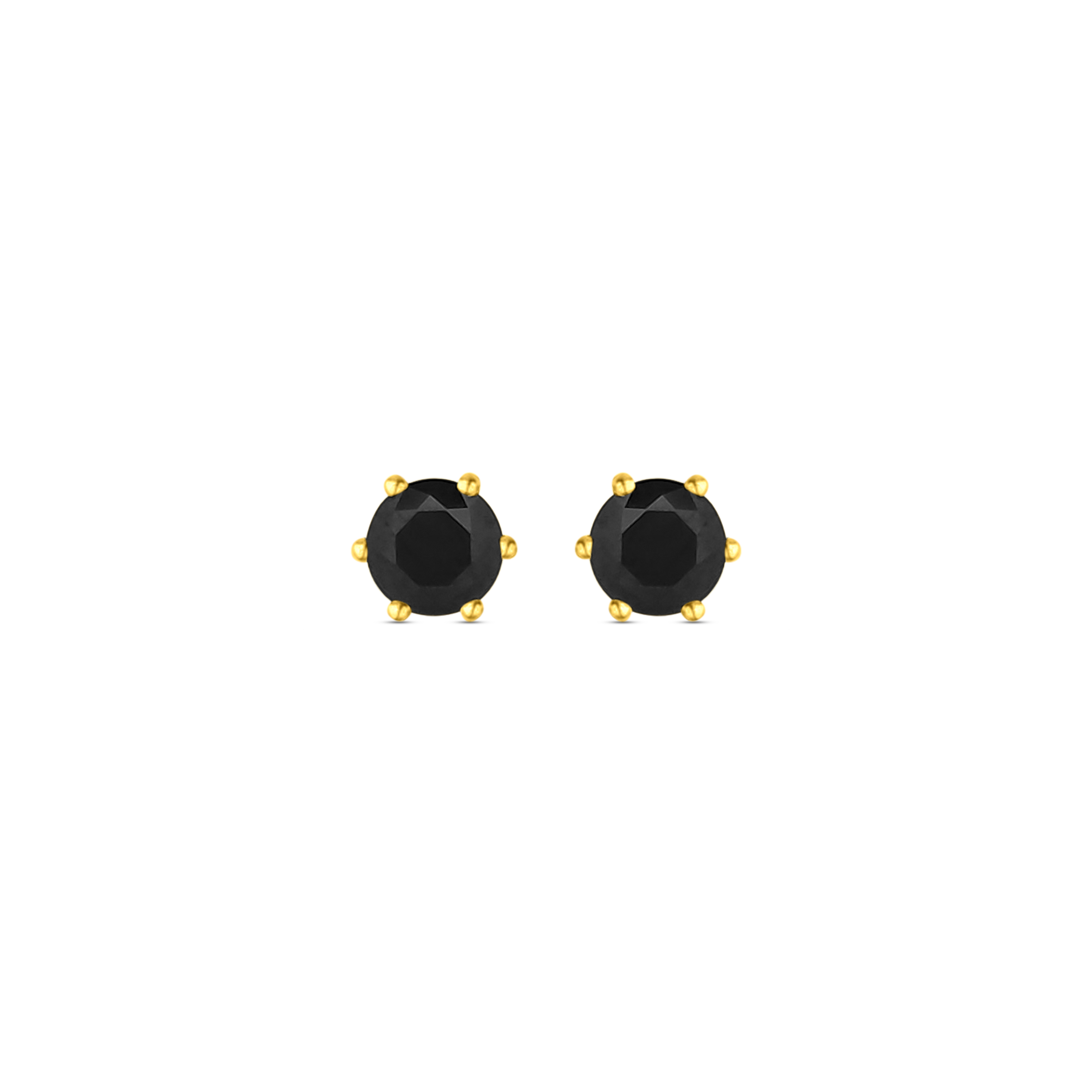 22K Gold Black Onyx Stud Earrings