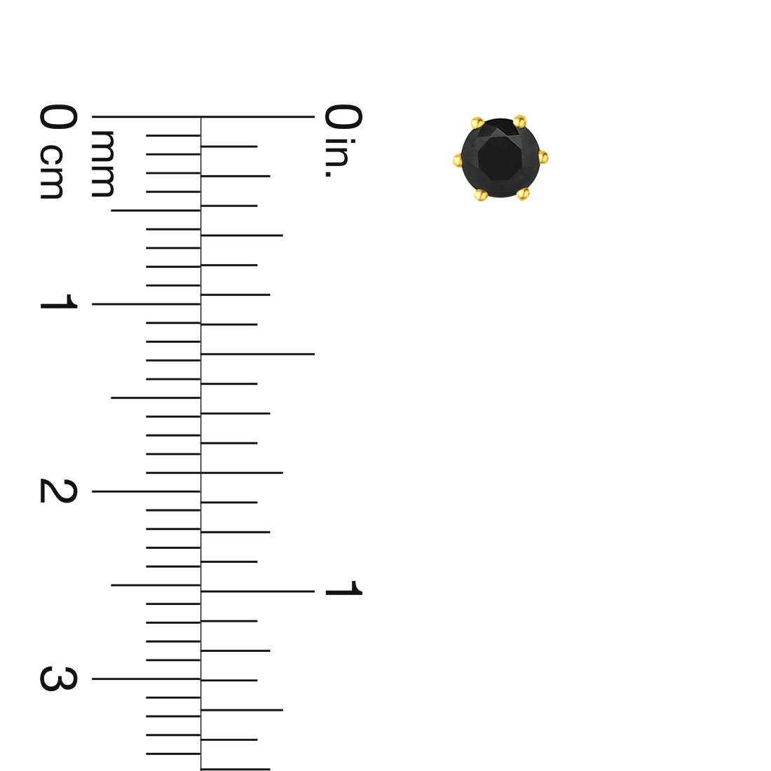 22K Gold Black Onyx Stud Earrings