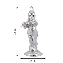 Silver Lord Krishna Idol