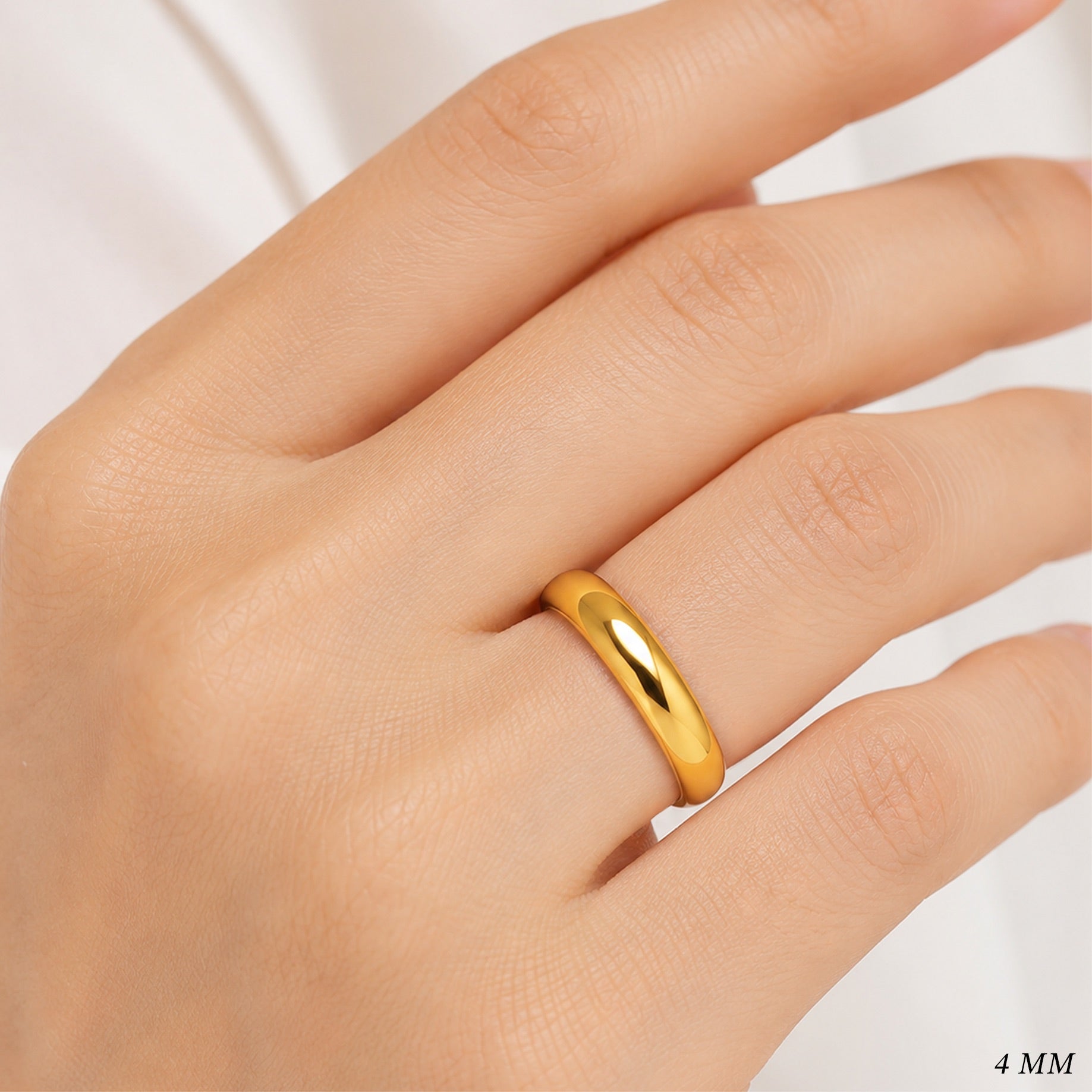22K Gold Dome Wedding Band