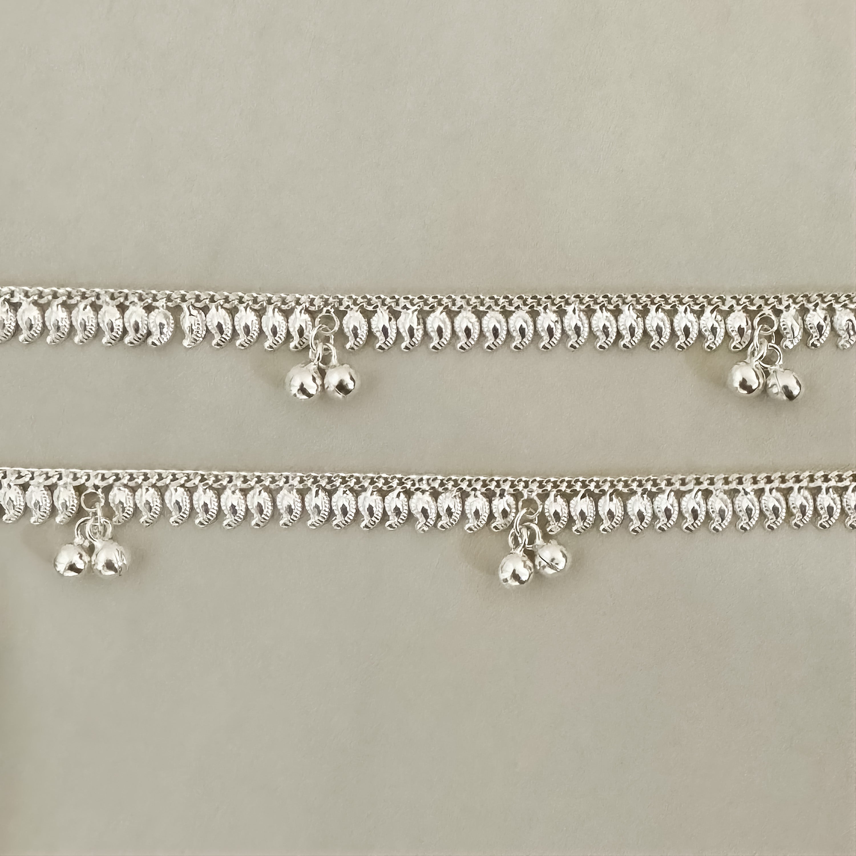 Silver Leaf Charm Anklets